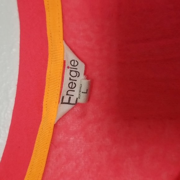 Energie Size L Top Neon Peach / Orange Thin Material Top - Picture 2 of 7